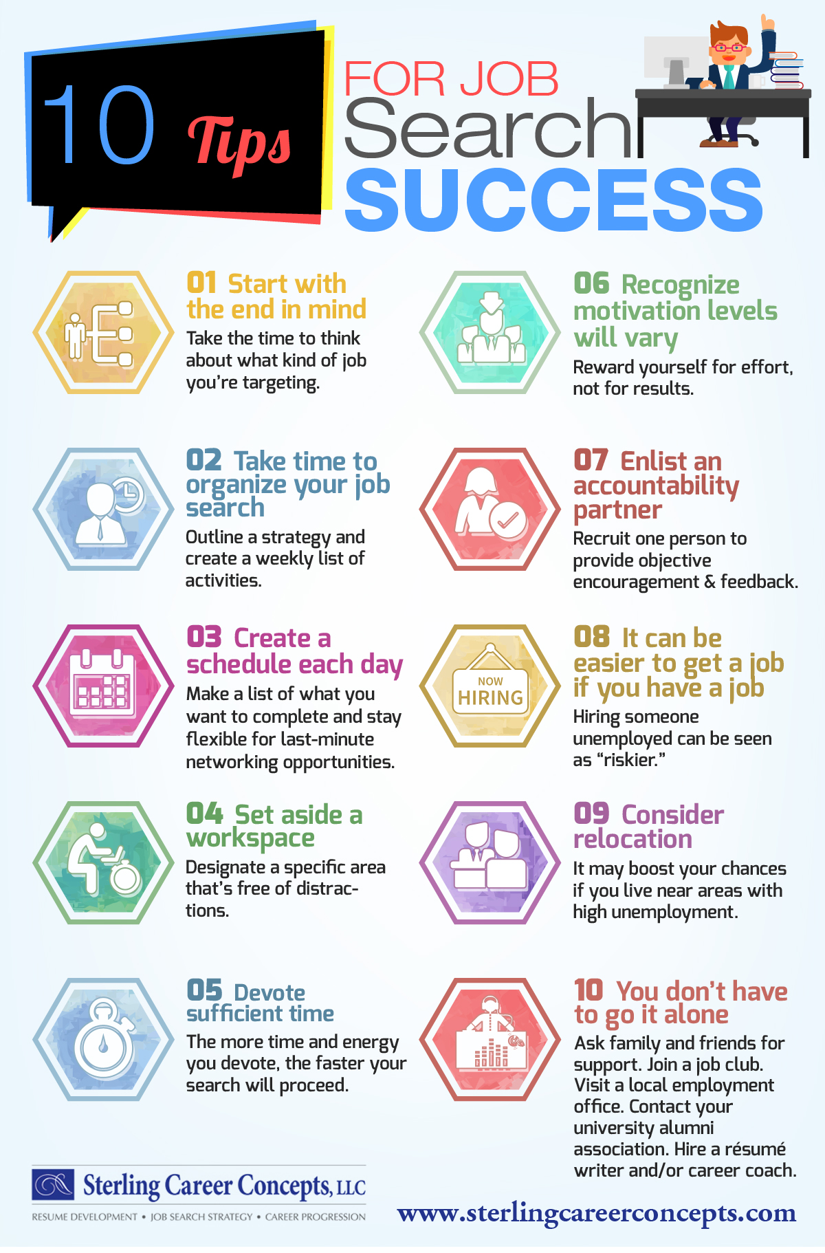 INFOGRAPHIC 10 Tips For Job Search Success Sterling Career Concepts